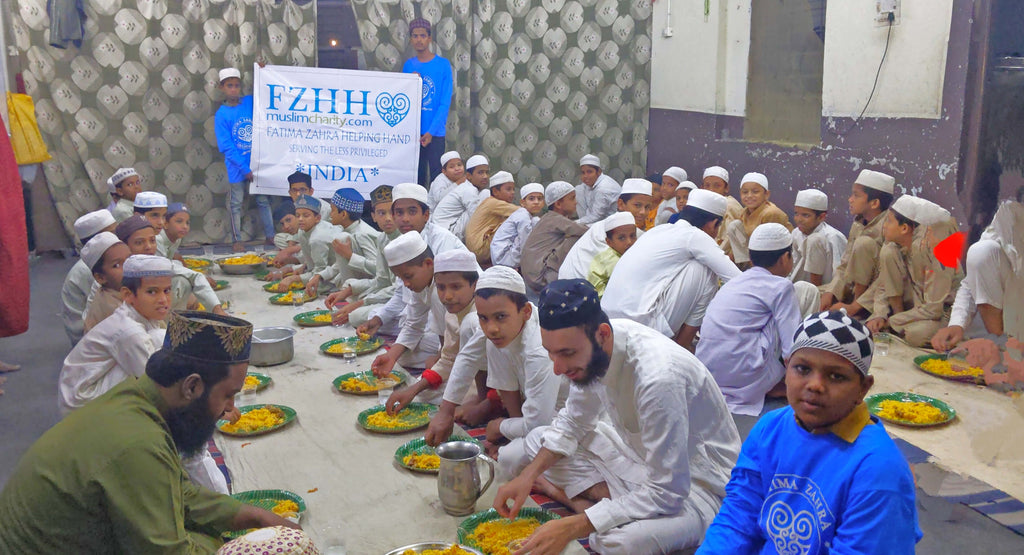 Hyderabad, India - Participating in Month of Ramadan Appeal Program by Serving Blessed Iftar with Cold Drinks & Hot Meals to 150+ Less Privileged Madrasa Students & Homeless Families