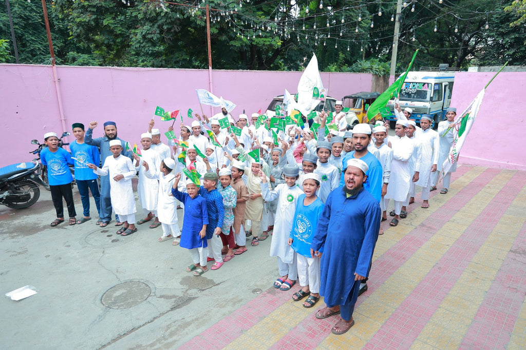 Hyderabad, India - Participating in Orphan Support & Mawlid Support Programs by Celebrating Grand Mawlid an Nabi with Beloved Orphans, Less Privileged Children & Families - Blessed Grand Mawlid an Nabi ﷺ Entrance & Parade