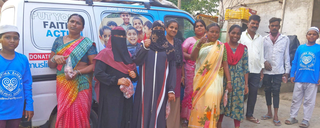 Hyderabad, India - Participating in Our Holy Qurbani Program & Mobile Food Rescue Programs by Processing, Packaging & Distributing Holy Qurbani Meat from 20+ Holy Qurbans to 300+ Homeless & Less Privileged Families