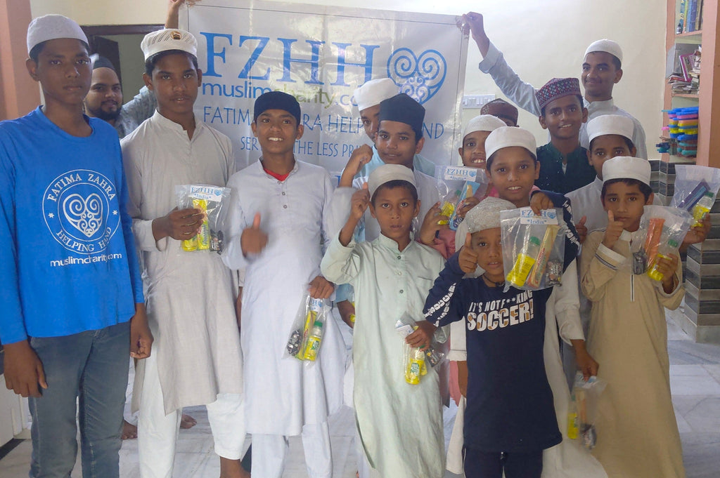 Hyderabad, India - Participating in Our Mobile Food Rescue Program & Orphan Support Program by Packaging & Distributing Goodie Bags Filled with Snacks & Juice to Beloved Orphans, Madrasa Students & Less Privileged Children