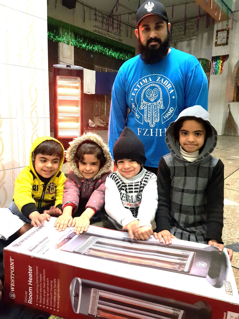 Lahore, Pakistan - Participating in Mobile Food Rescue Program by Distributing Two Electric Heaters for Children & Worshippers Attending Local Community's Holy Shrine of Hazrat Shah Shamas Qari (Q)