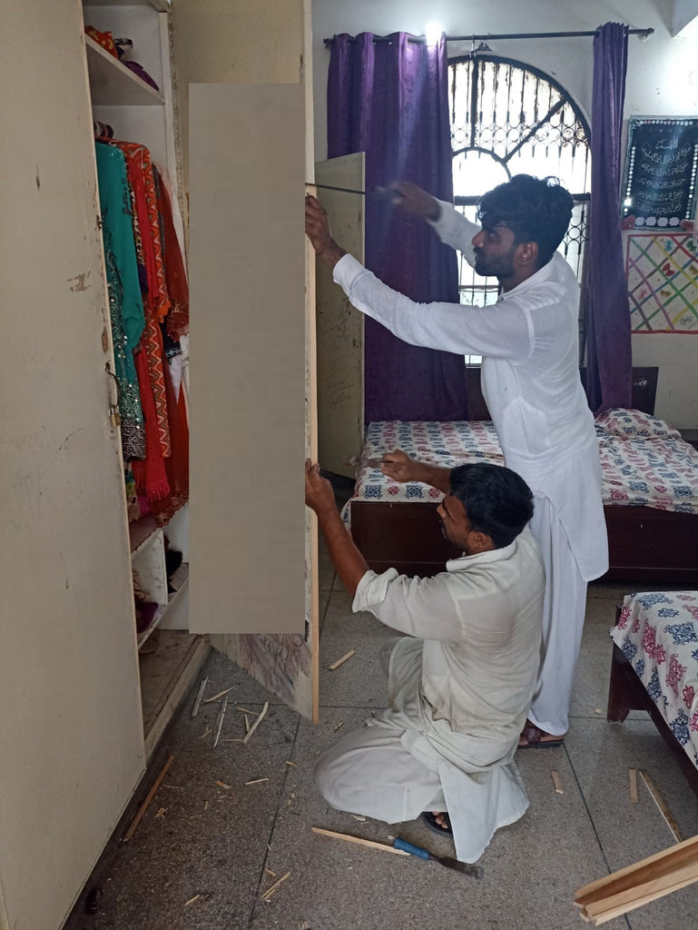 Lahore, Pakistan - Honoring Holy Wiladat (Birthday) of Sultan al Awliya Fard Alam Shahe Kul Mawlana Shaykh Shah Bahauddin Naqshband Uwaisi al Bukhari (Q) Hasani Husseini by Repairing Cupboards & Installing New Locks/Handles & Mirrors at Girls Orphanage