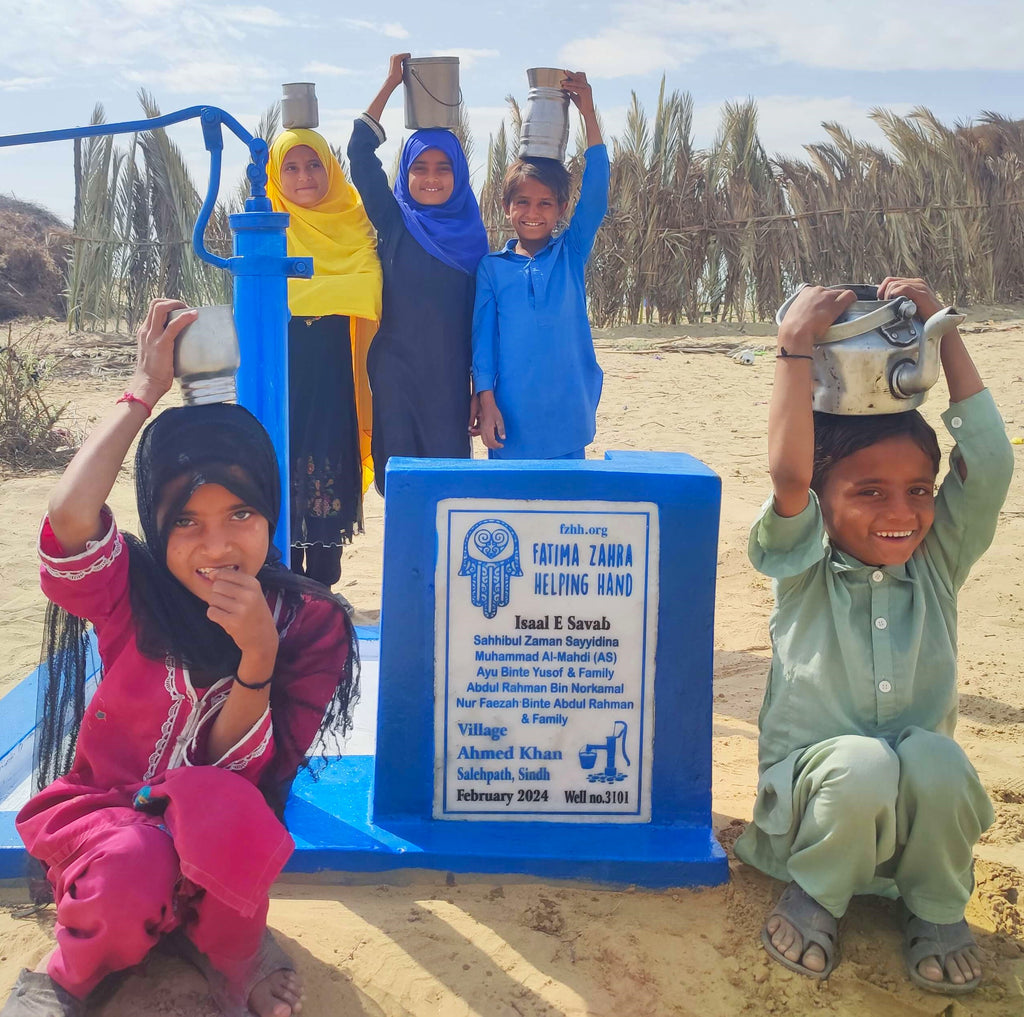 Sindh, Pakistan – Sahhibul Zaman Sayyidina Muhammad Al- Mahdi (AS) Ayu Binte Yusof & Family Abdul Rahman Bin Norkamal Nur Faezah Binte Abdul Rahman & Family – FZHH Water Well# 3101