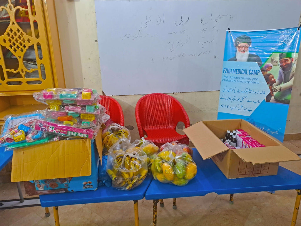 Lahore, Pakistan - Participating in Orphan Support Program by Serving Blessed Fresh Fruits and Goodie Bags Filled with Candies, Snacks and Toys & Distributing Multivitamins, Cough Medicines & Pain Medicines to 60+ Beloved Orphans