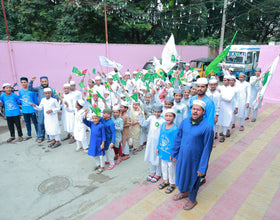 Hyderabad, India - Participating in Orphan Support & Mawlid Support Programs by Celebrating Grand Mawlid an Nabi with Beloved Orphans, Less Privileged Children & Families - Blessed Grand Mawlid an Nabi ﷺ Entrance & Parade