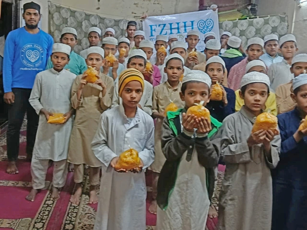 Hyderabad, India - Participating in Our Mobile Food Rescue Program by Preparing, Packaging, Serving & Distributing Hot Homemade Meals to 150+ Less Privileged Madrasa Children & Homeless Families