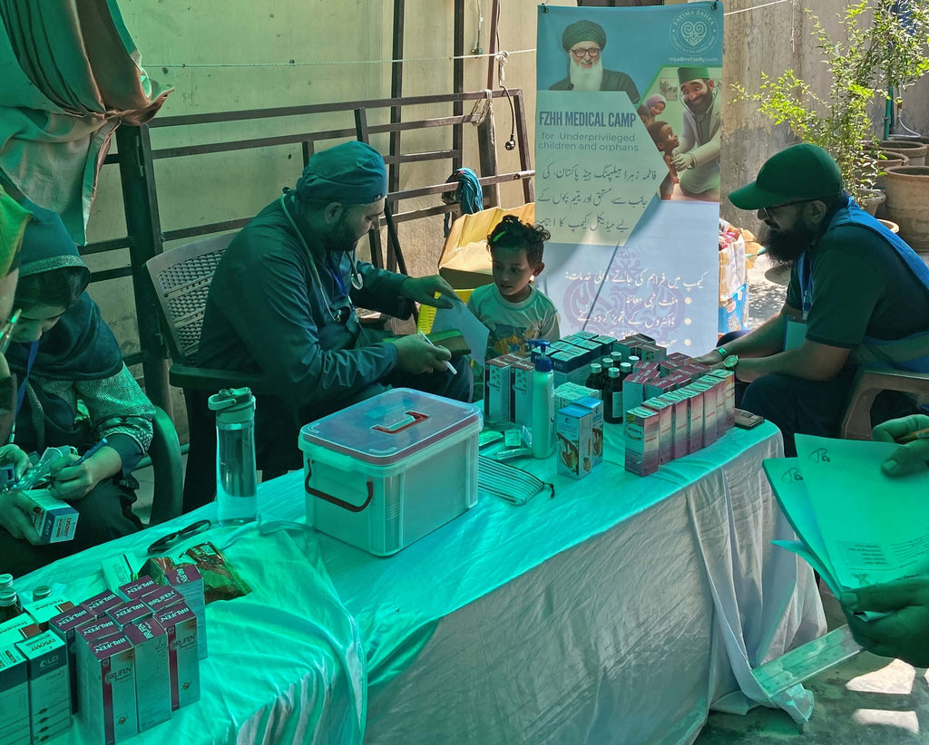 Lahore, Pakistan - Participating in Pediatric Ward & Orphan Support Program by Setting Up Free FZHH Medical Camp Providing Essential Medical Checkups, Medicines with Multivitamins, Deworming Sessions & Distributing Goodie Bags to 60+ Beloved Orphans