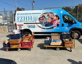 Los Angeles, California - Participating in Mobile Food Rescue Program by Rescuing & Distributing Over 800+ lbs. of Essential Foods, Groceries & Supplies to Local Community's Breadline Serving Less Privileged Families