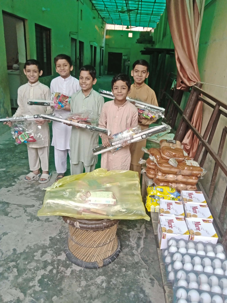 Lahore, Pakistan - Participating in Orphan Support Program & Mobile Food Rescue Program by Distributing Essential Groceries & Goodie Bags Filled with Candies & Gifts to 60+ Beloved Orphans & Less Privileged Children at Local Community Orphanage