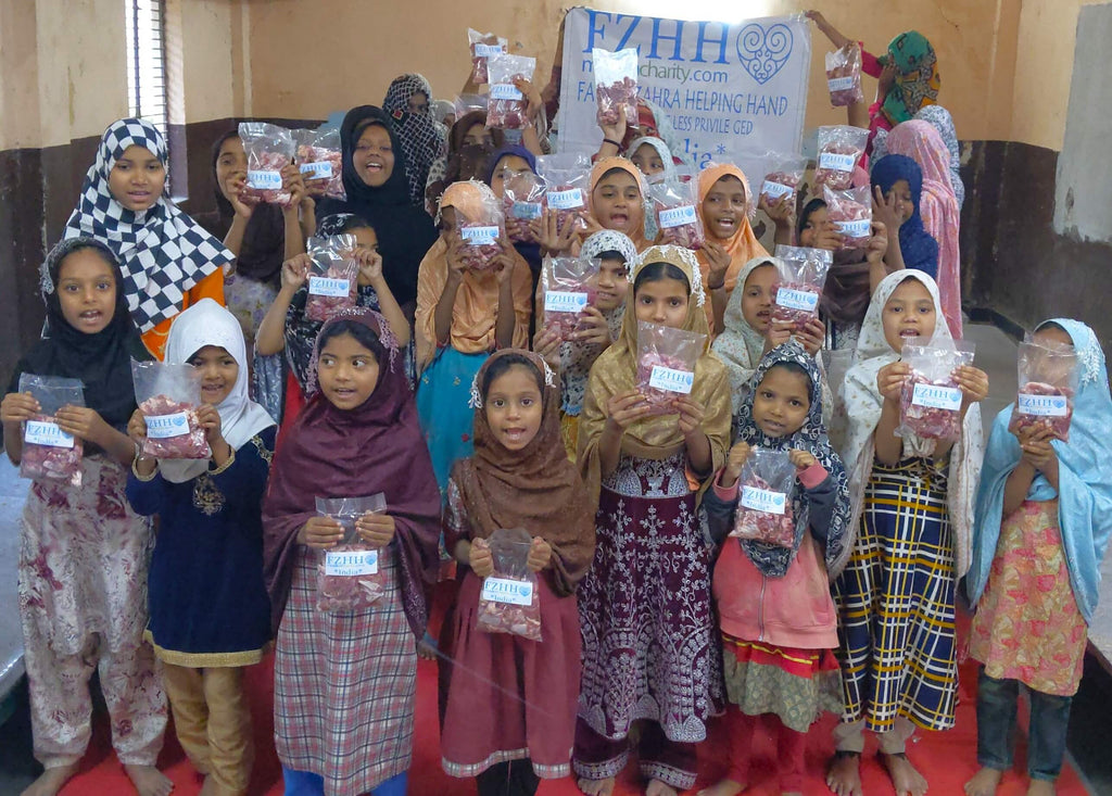 Hyderabad, India - Participating in Holy Qurbani Program & Mobile Food Rescue Program by Processing, Packaging & Distributing Holy Qurbani Meat from 15 Holy Qurbans to Multiple Madrasas/Schools, Orphanage & Less Privileged Families